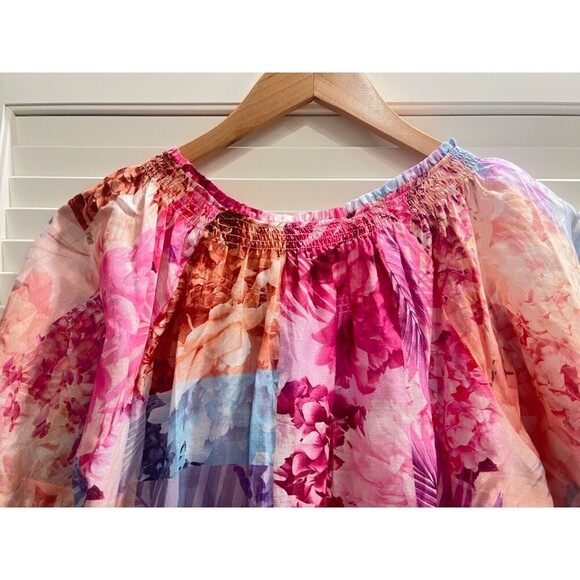 Johnny Was ESME Floral Patchwork Peasant Floral Blouse Womens Top SIZE XS Boho - Picture 10 of 13